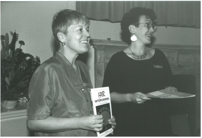 Founders Jane Farrell and Annie Hedge in 1992