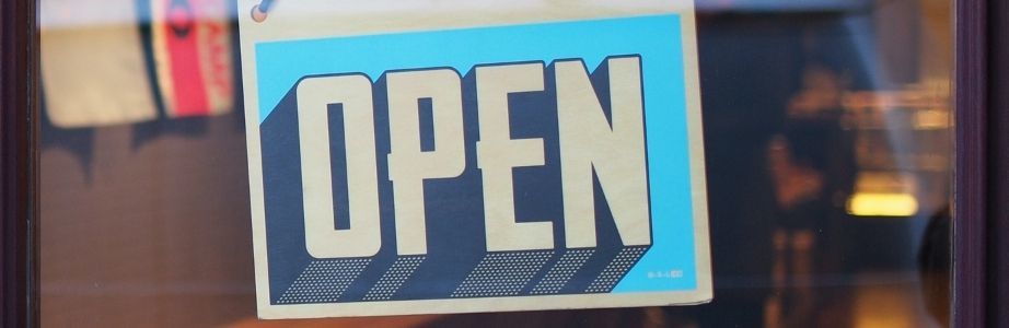Diversity in retail - Open for business sign